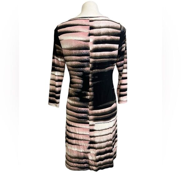 Ivanka Trump dress S pink black abstract‎ shift long sleeve office career -1 - Picture 4 of 5